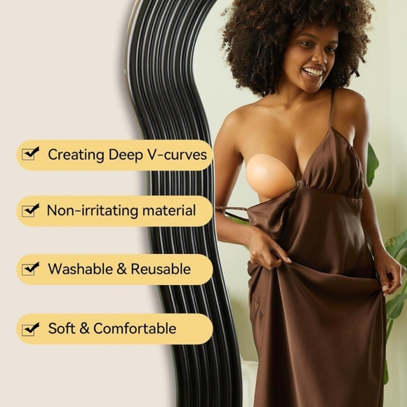 Niidor Adhesive Bra Strapless Sticky Invisible Push up Silicone Bra for Backless - Picture 5 of 5